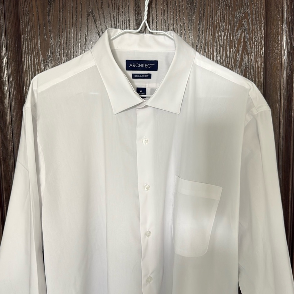 *LIKE NEW* Architect Men's Regular Fit White Dress Shirt - XL 17-17.5"  34/35